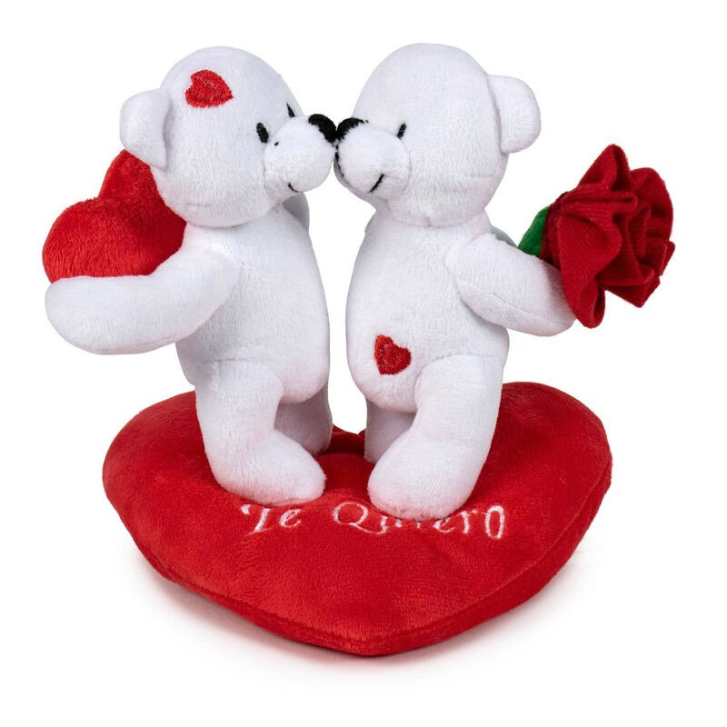 PELUCHE PAREJA OSOS POLARES CORAZON TE QUIERO 18CM